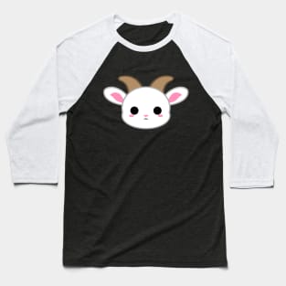 Cute White Goat Baseball T-Shirt